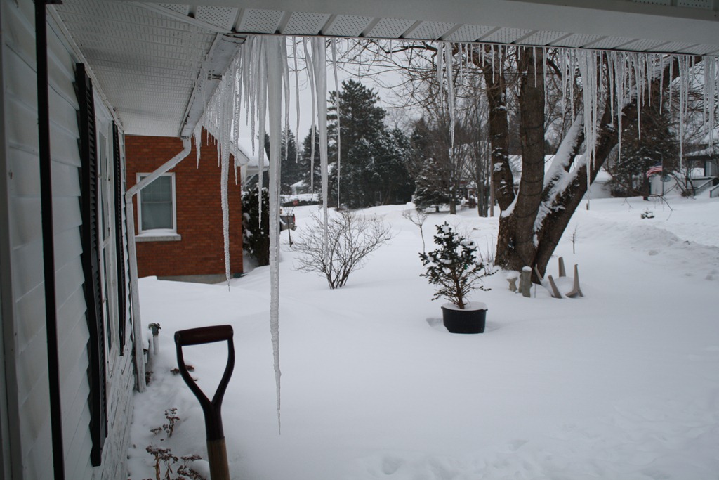 Image result for image of deep snowfall and icicles